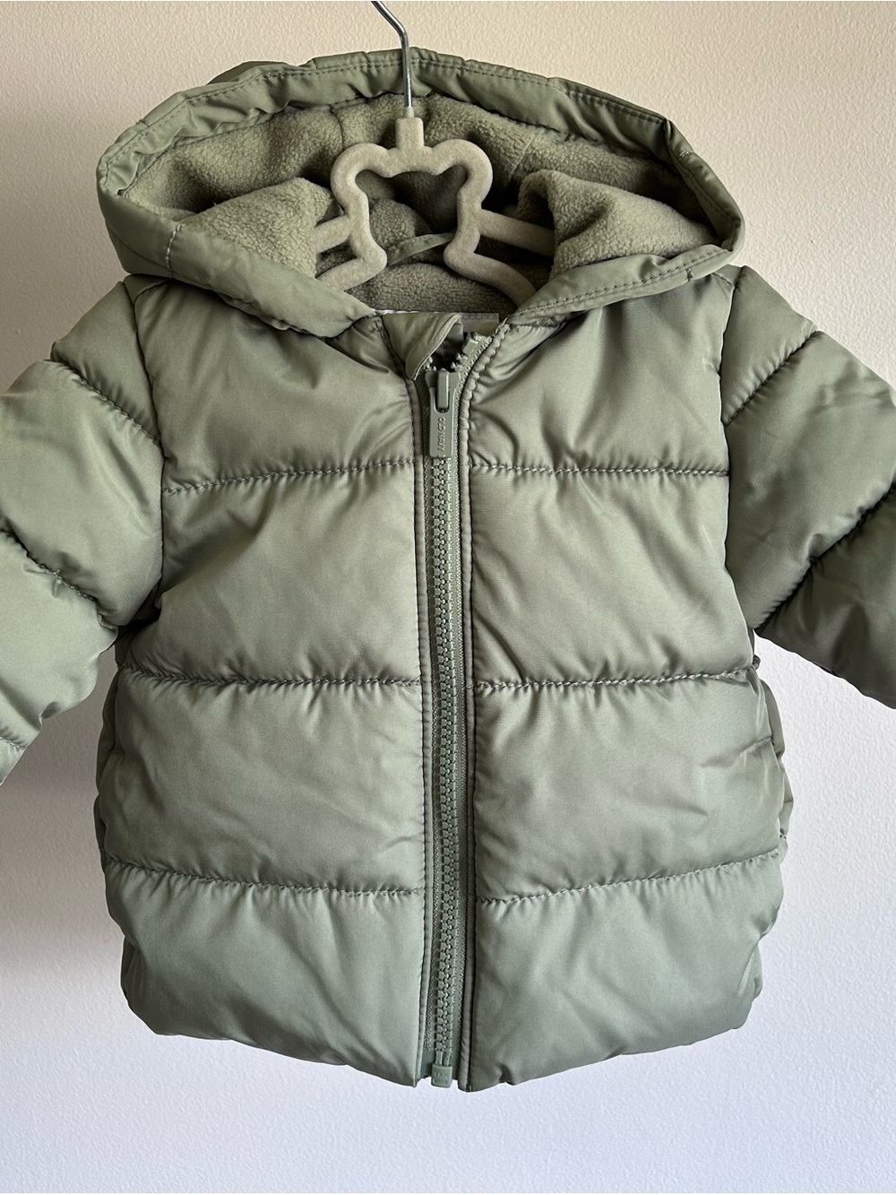 Old Navy Light Olive Green Hooded Puffer Jacket